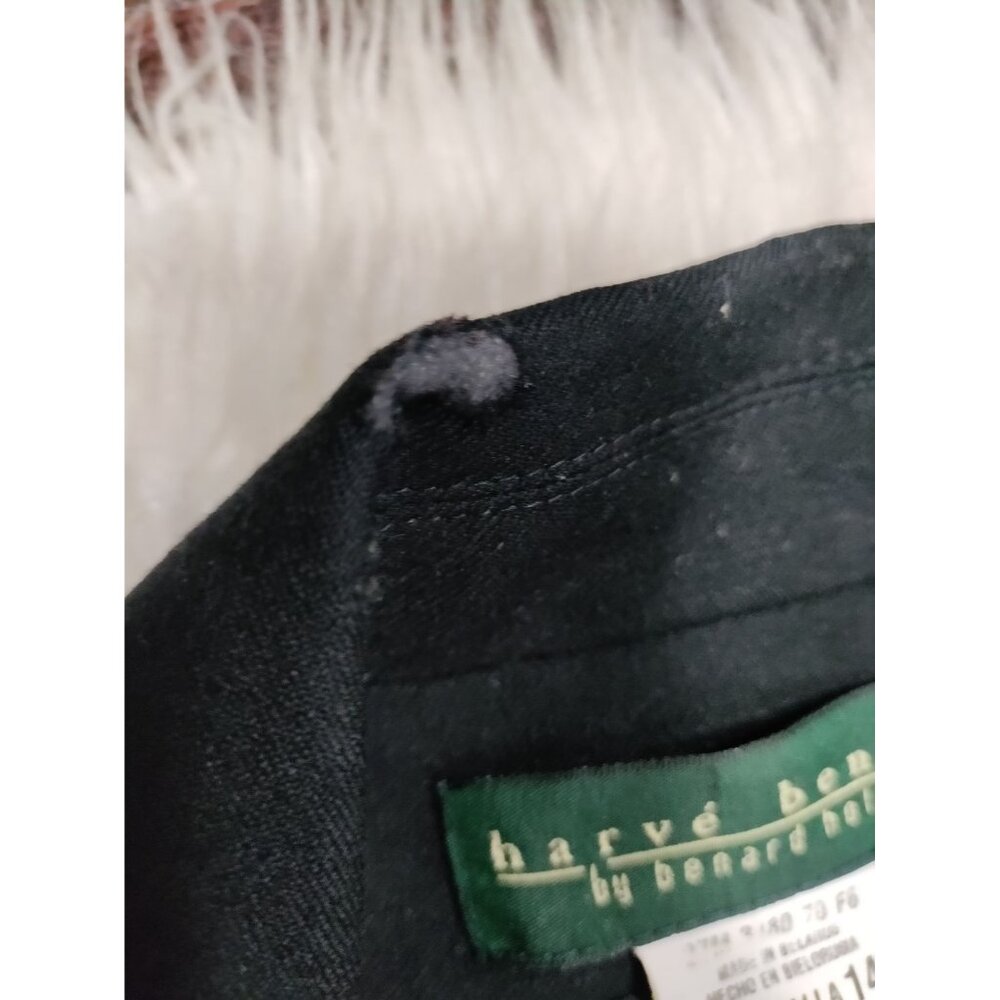 Harvé Benard Womens Black Wool Blazer Size 14 Single Button Classic Fit Made In - Picture 10 of 15